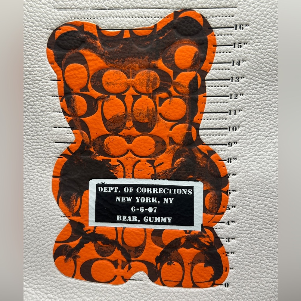 🧸NEW COACH Vandal Gummy Bear Large Leather Zip Clutch Pouch Bag Chalk/ Multi - Picture 9 of 13